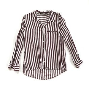 Zara Striped Button Down Blouse